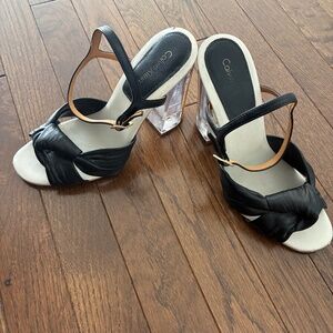 Calvin Klein Black Sandals with Acrylic heels